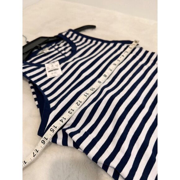 New J. Crew Size S Navy and White Striped Tie Back Knit Midi Dress BR906 - Picture 6 of 12